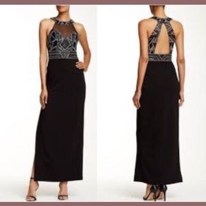 NEW SUE WONG Beaded Empire Waist Grecian Halter Neck Gown [SZ 10‎ ]